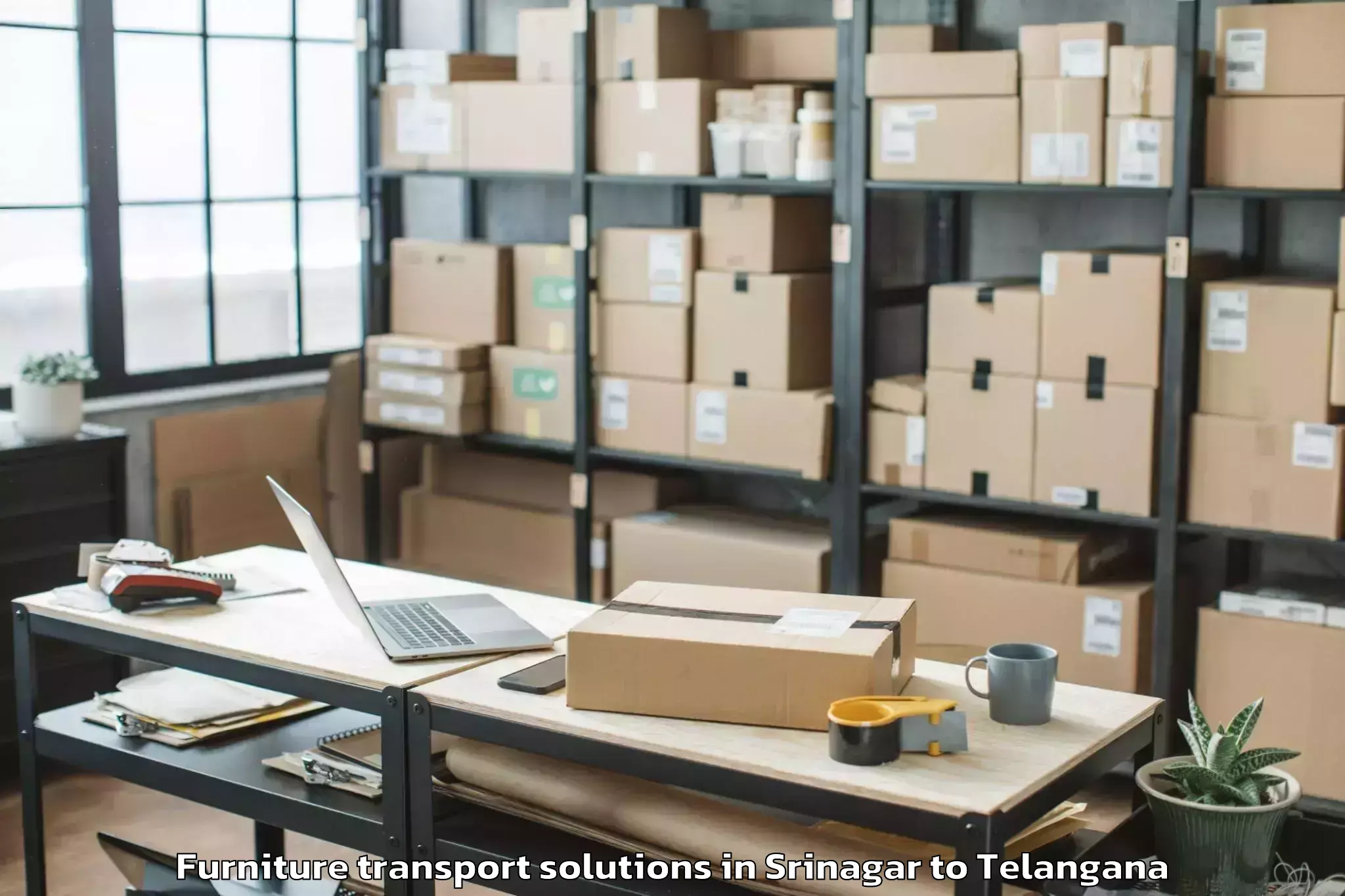 Quality Srinagar to Kothapet Furniture Transport Solutions